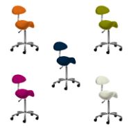 Saddle seat stool "Rosso", 24 colours possible