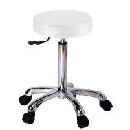 Roller stool Joe de luxe, practical white